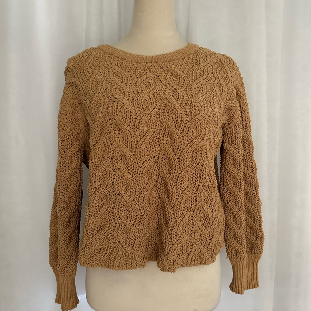 Harvest gold Poof Apparel chenille sweater(F19)